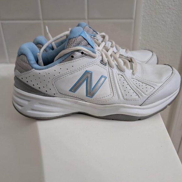 New Balance Women's 409 Leather Trainer Sneakers White Baby Blue WX409WB3 Size 8 - Picture 5 of 11